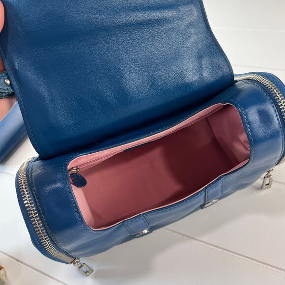 Cole Haan Vintage Cerulean Blue Handbag Purse & Ocean Alexa Wallet - Picture 8 of 16